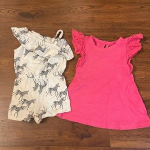 Little girls dress and romper lot